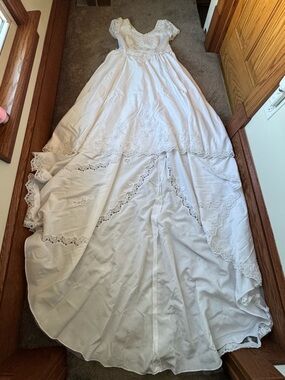 Mon Cheri Lace Wedding Dress Ivory Bridal Gown Plus SIZE 18W Vintage Style